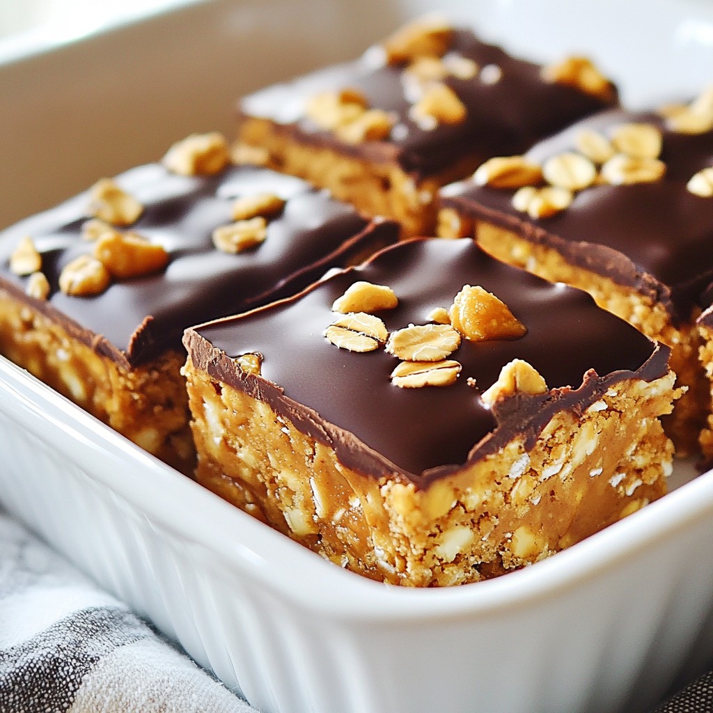 Chocolate Peanut Butter Oat Bars Tasty and Simple Treat