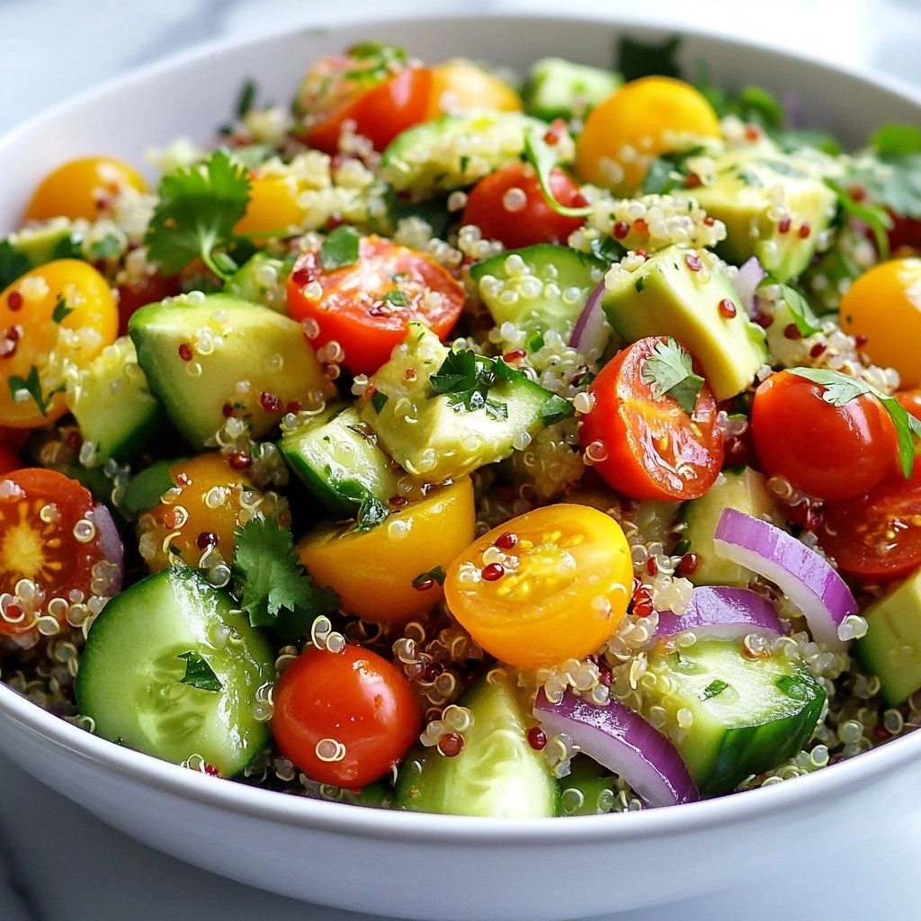 Zesty Healthy Avocado Quinoa Tomato Salad Recipe
