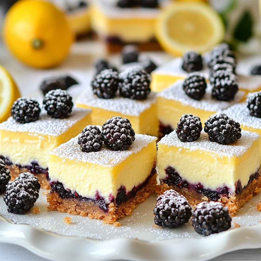 Blackberry Lemon Cheesecake Bars Simple and Tasty
