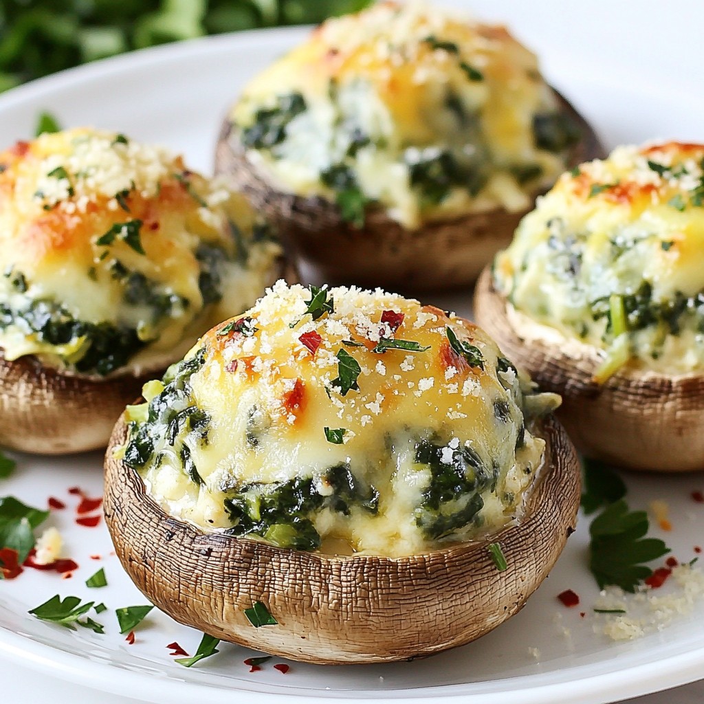 Cheesy Spinach Stuffed Mushrooms Flavorful Delight