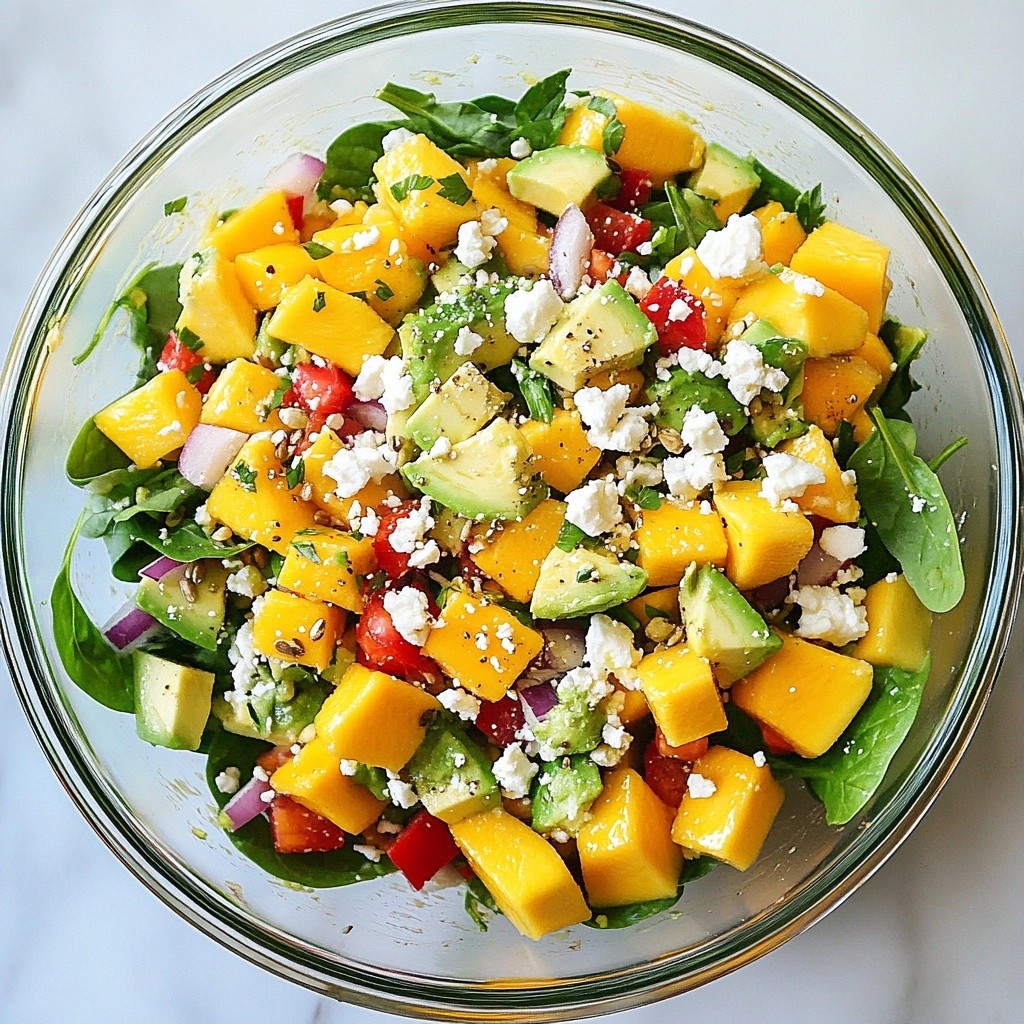 Fresh Healthy Mango Avocado Spinach Salad Delight