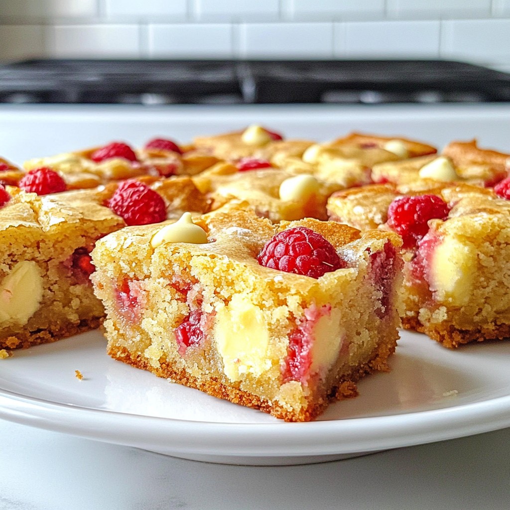 Raspberry White Chocolate Blondies Decadent and Easy