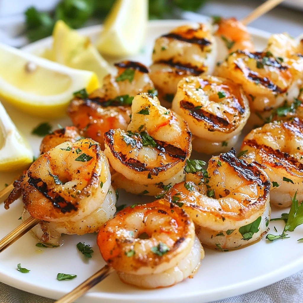 Savory Healthy Herb Lemon Grilled Shrimp Recipe