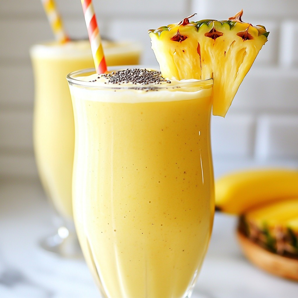 Healthy Tropical Pineapple Coconut Smoothie Recipe