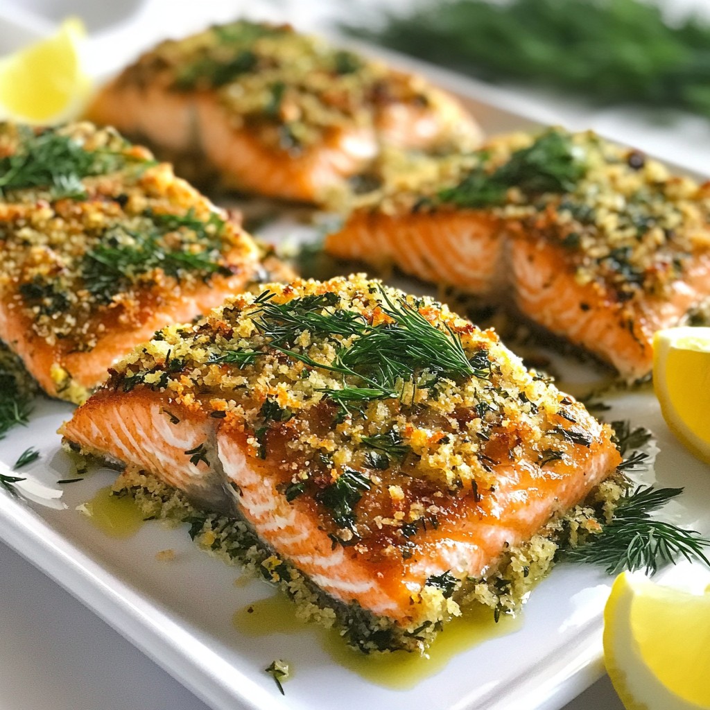 Savory Healthy Baked Herb-Crusted Salmon Recipe