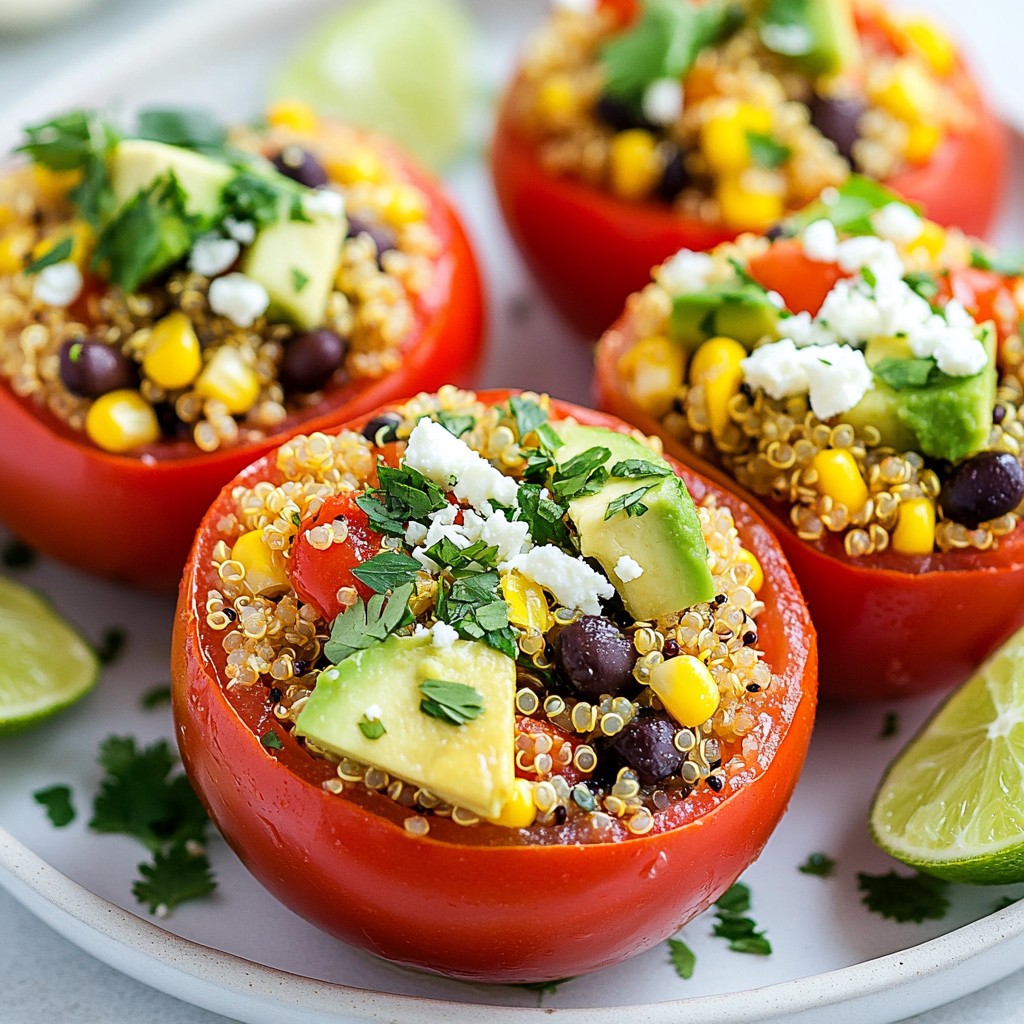 Wholesome Quinoa and Avocado Stuffed Tomatoes Delight