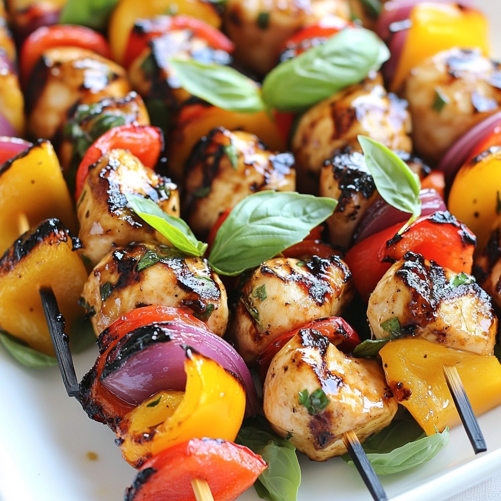 Light Balsamic Glazed Grilled Chicken Skewers Delight