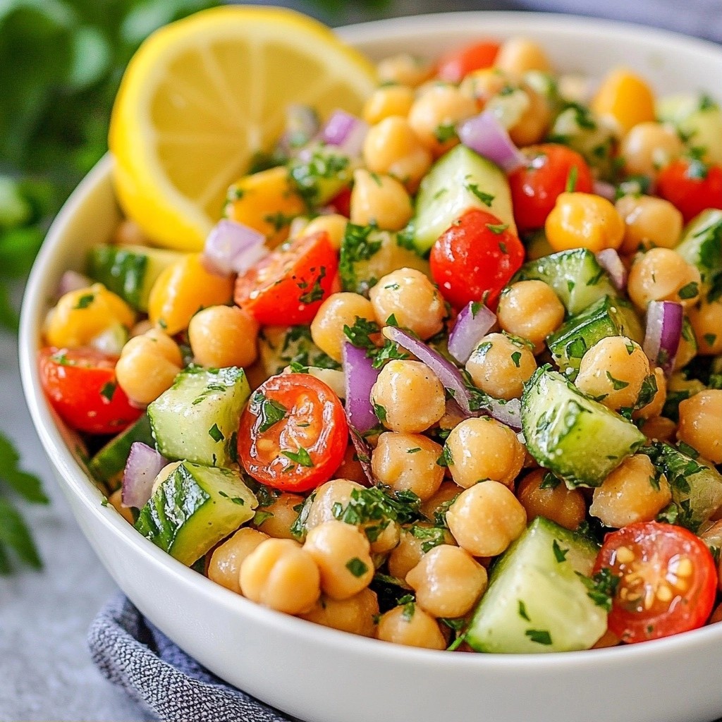 Zesty Healthy Lemon Tahini Chickpea Salad Delight