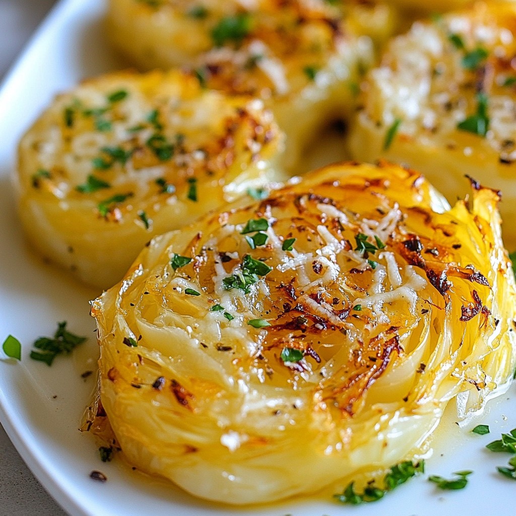Garlic Parmesan Roasted Cabbage Steaks Delightful Dish