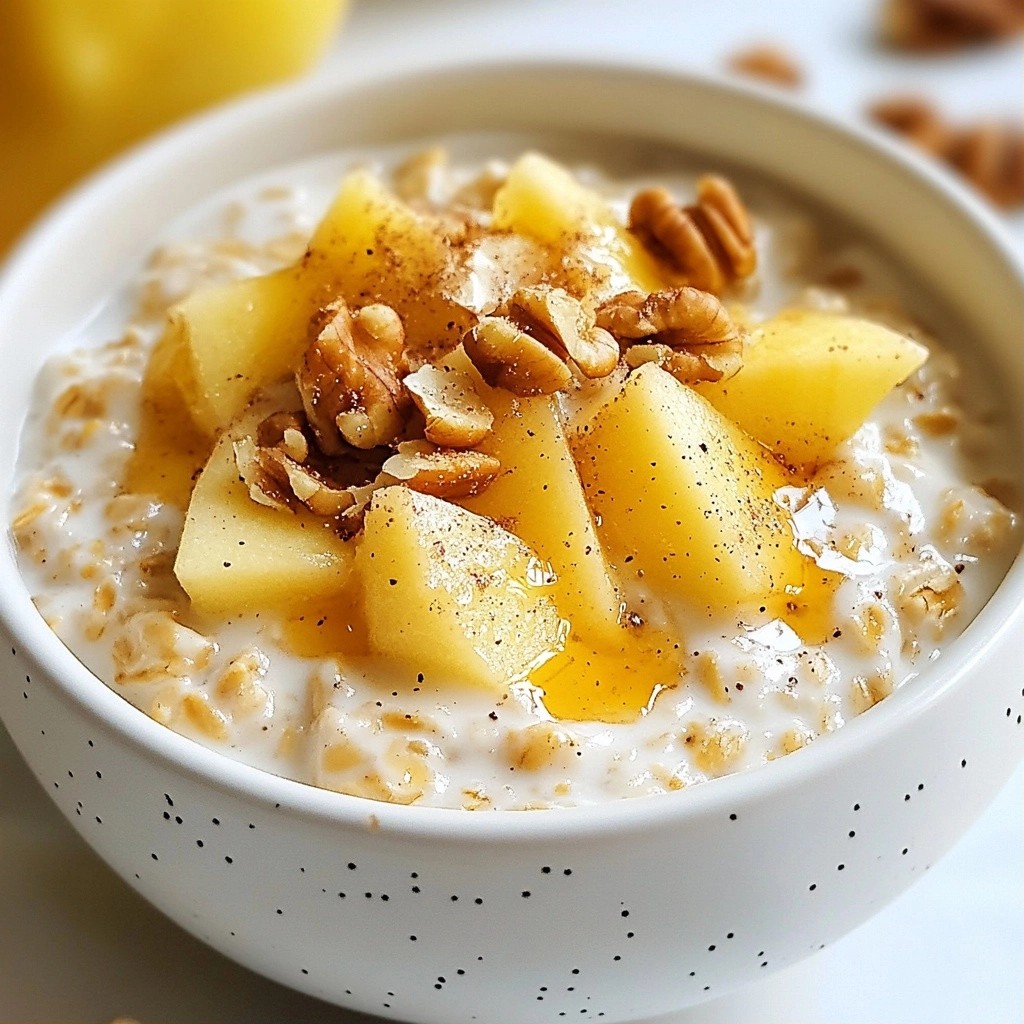 Warm Healthy Apple Walnut Overnight Oats Recipe