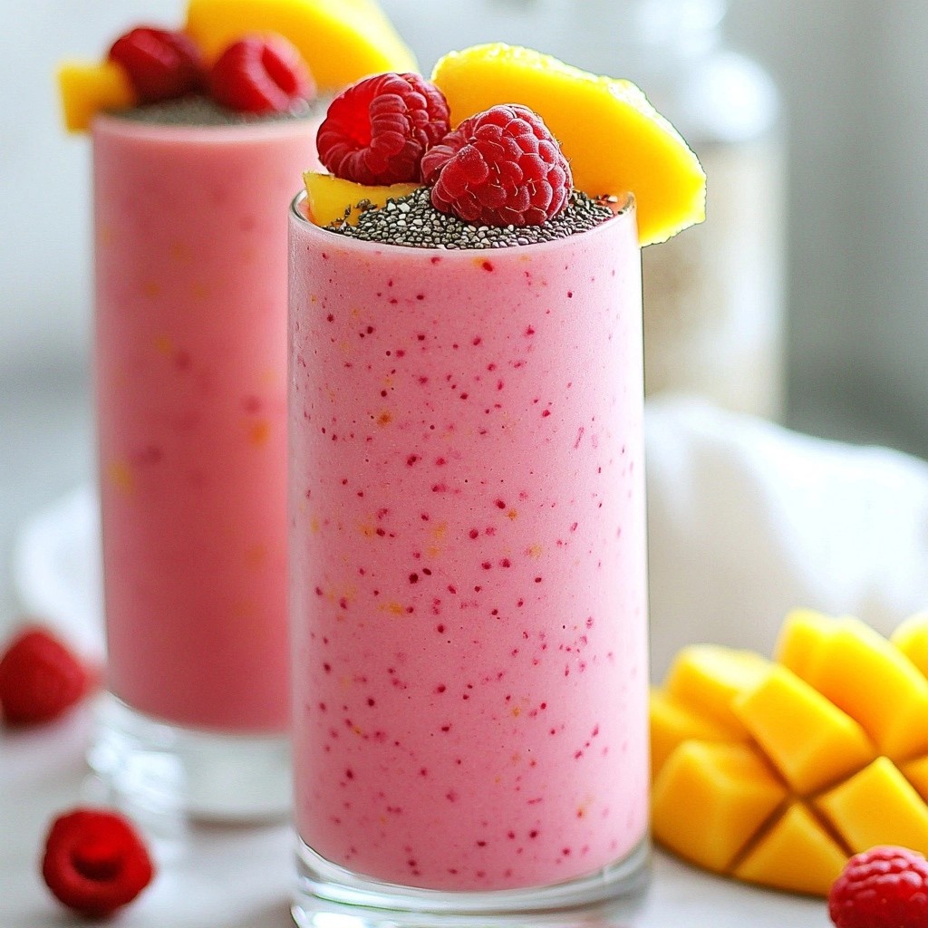 Fruity Healthy Raspberry Mango Smoothie Recipe Delight