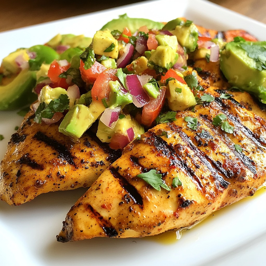 Smoky Healthy Grilled Chicken with Avocado Salsa