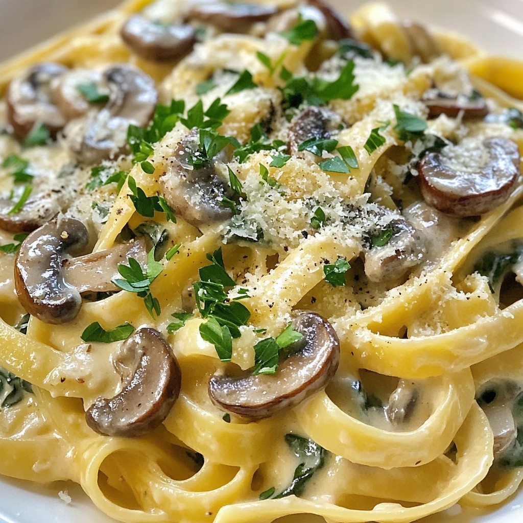 Creamy Mushroom Spinach Pasta Satisfying Weeknight Meal