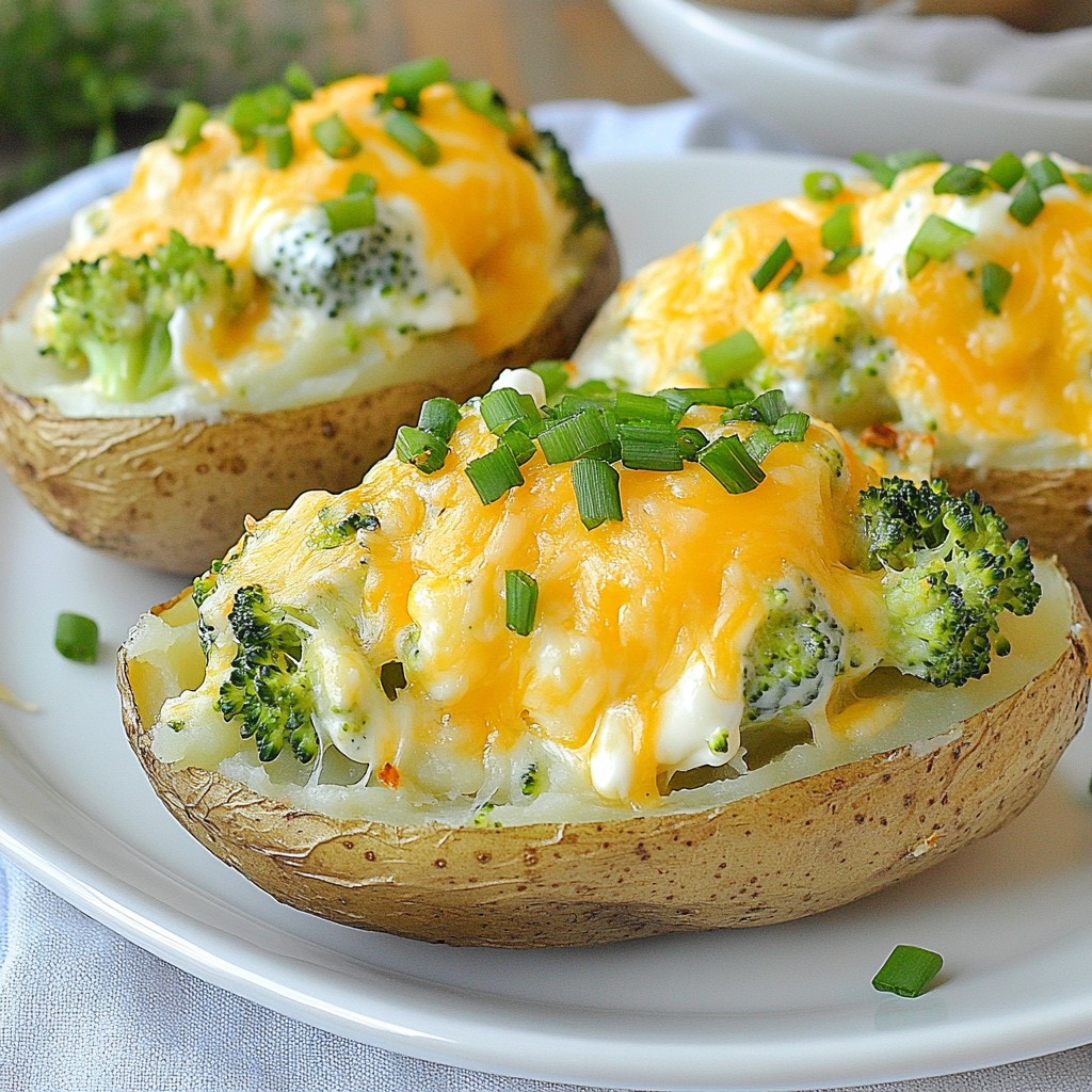 Broccoli Cheddar Twice Baked Potatoes Flavorful Dish