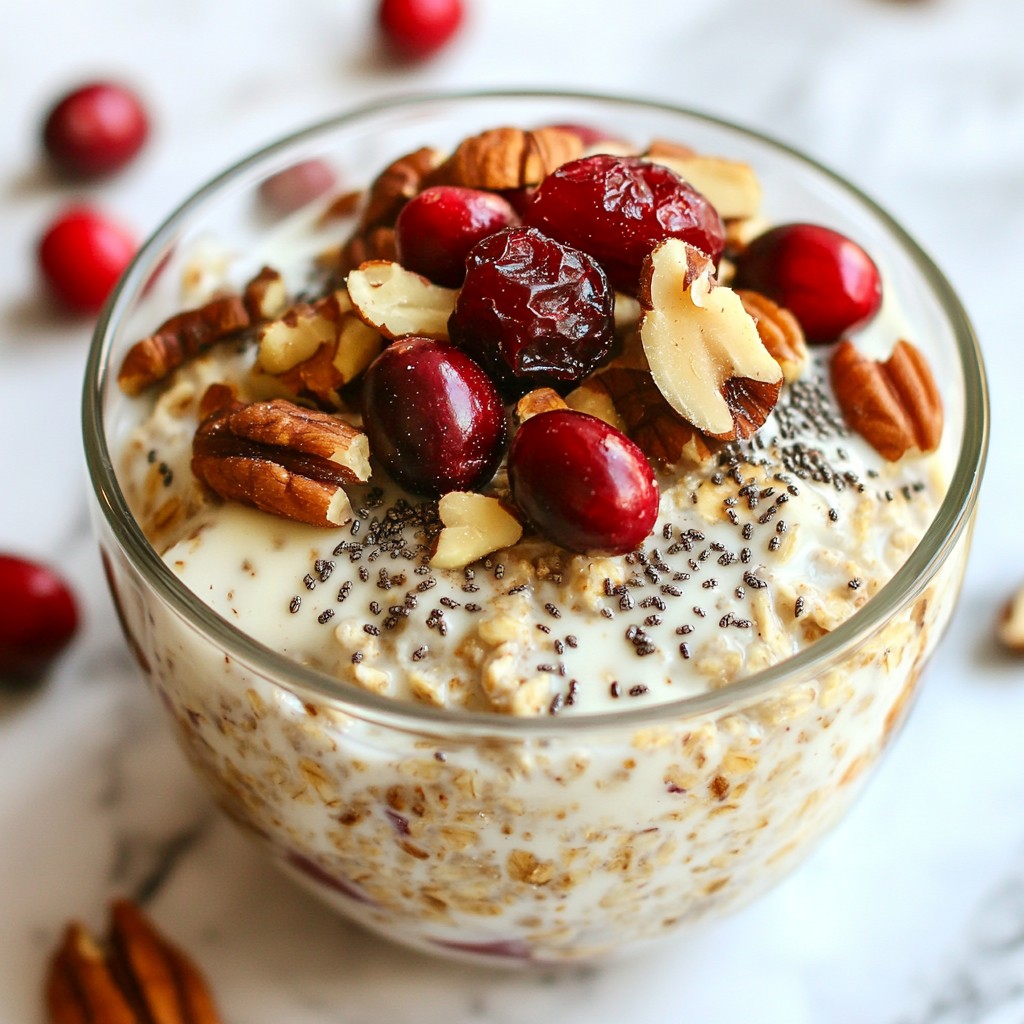 Warm Healthy Cranberry Nut Overnight Oats Recipe