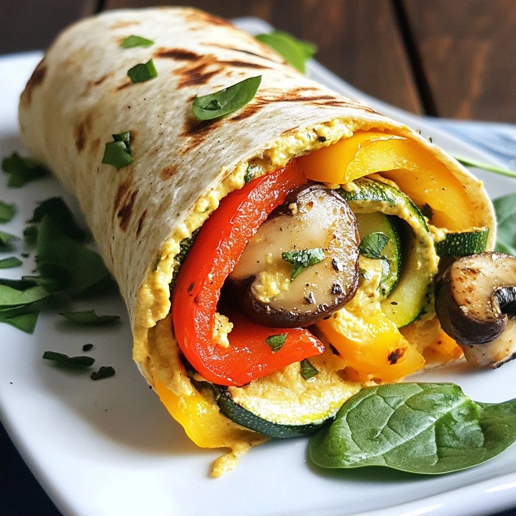 Flavorful Healthy Grilled Veggie and Hummus Wrap Recipe