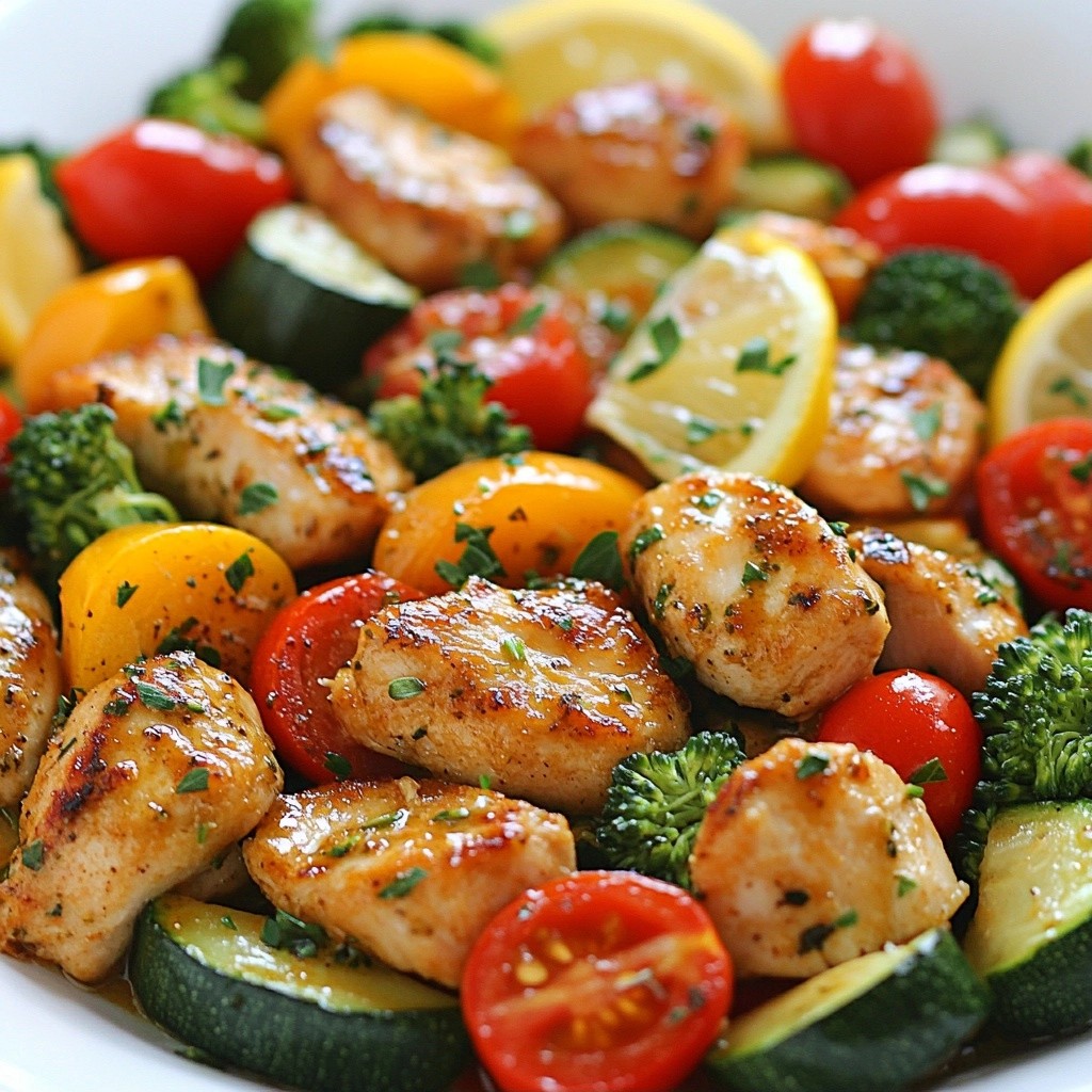 Flavorful Healthy Herb Chicken and Veggie Skillet