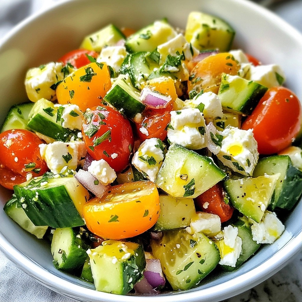 Refreshing Healthy Cucumber Avocado Feta Salad Delight