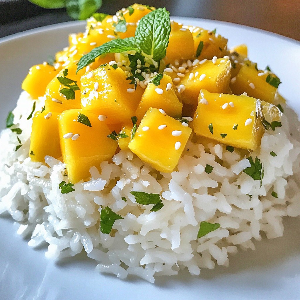 Thai Coconut Mango Rice Fluffy and Delicious Treat