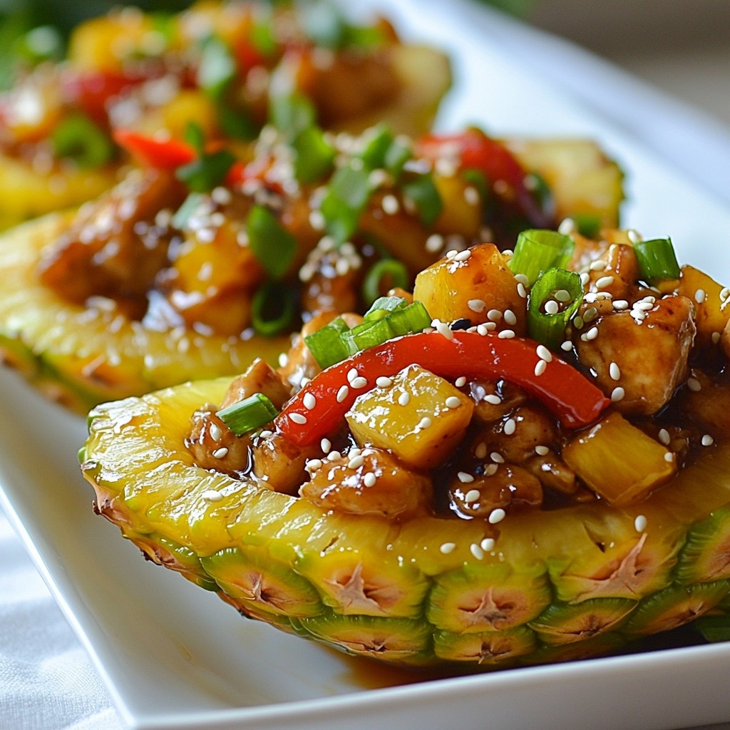 Teriyaki Chicken Pineapple Boats Tasty and Fun Meal