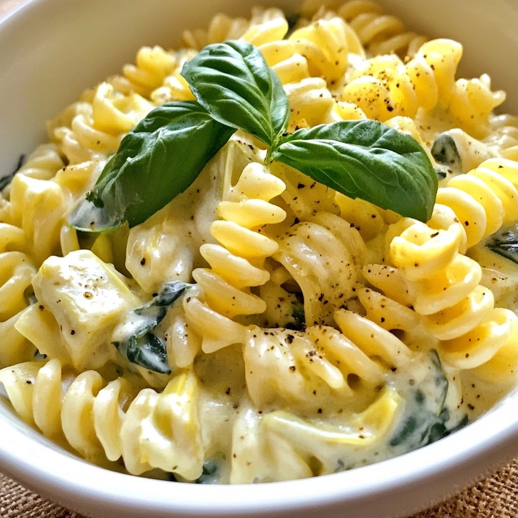 Creamy Healthy Spinach Artichoke Pasta Delight