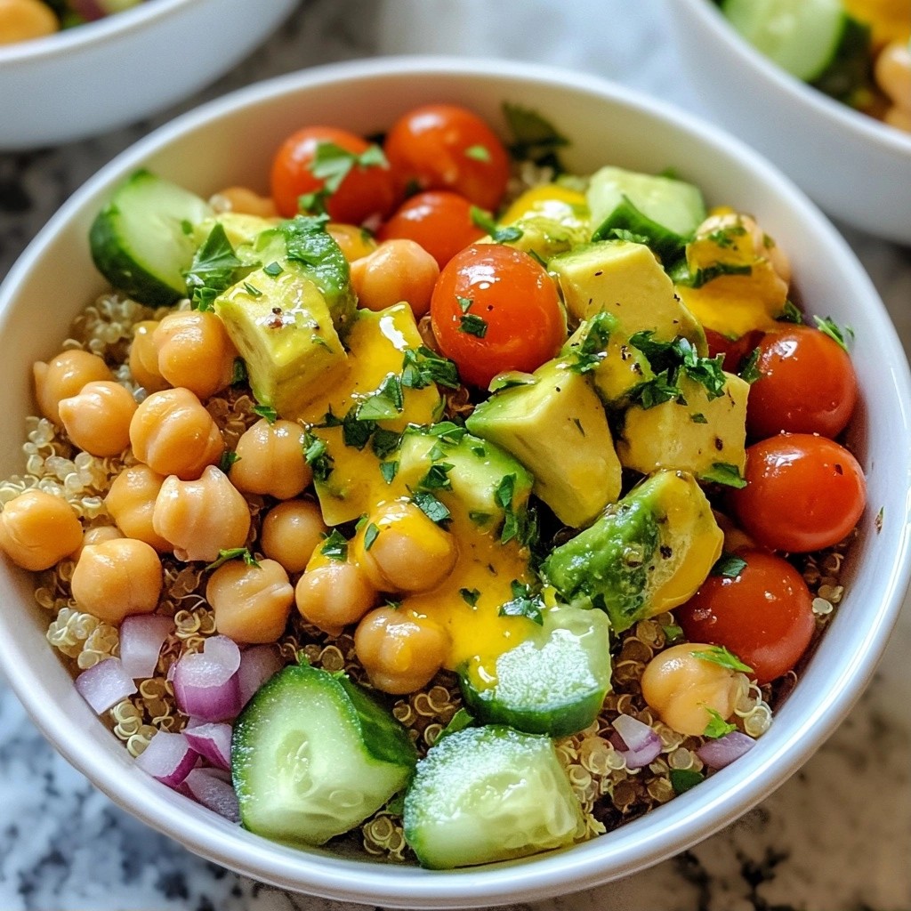 Savory Healthy Chickpea Avocado Quinoa Bowl Recipe