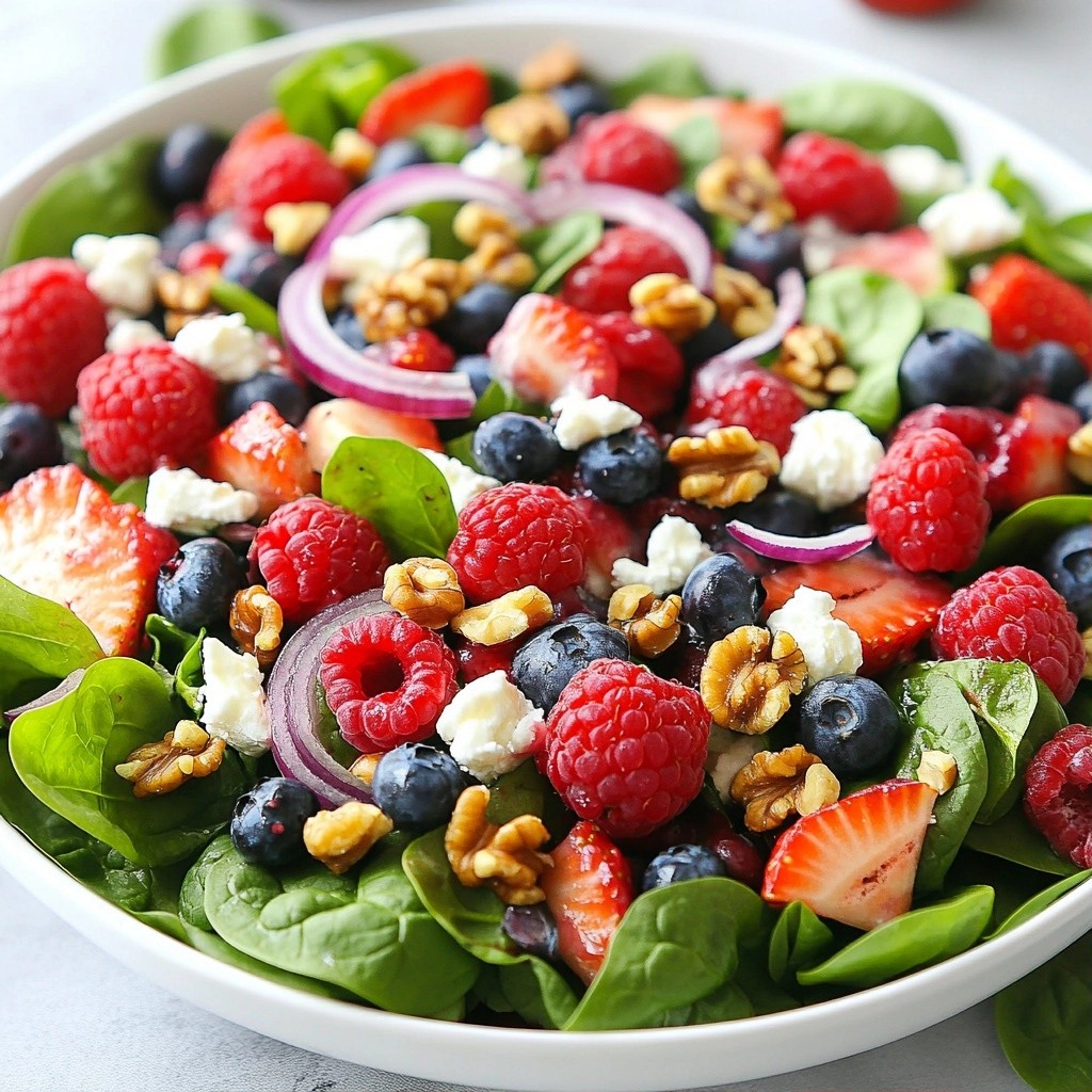 Vibrant Healthy Berry Spinach Walnut Salad Recipe