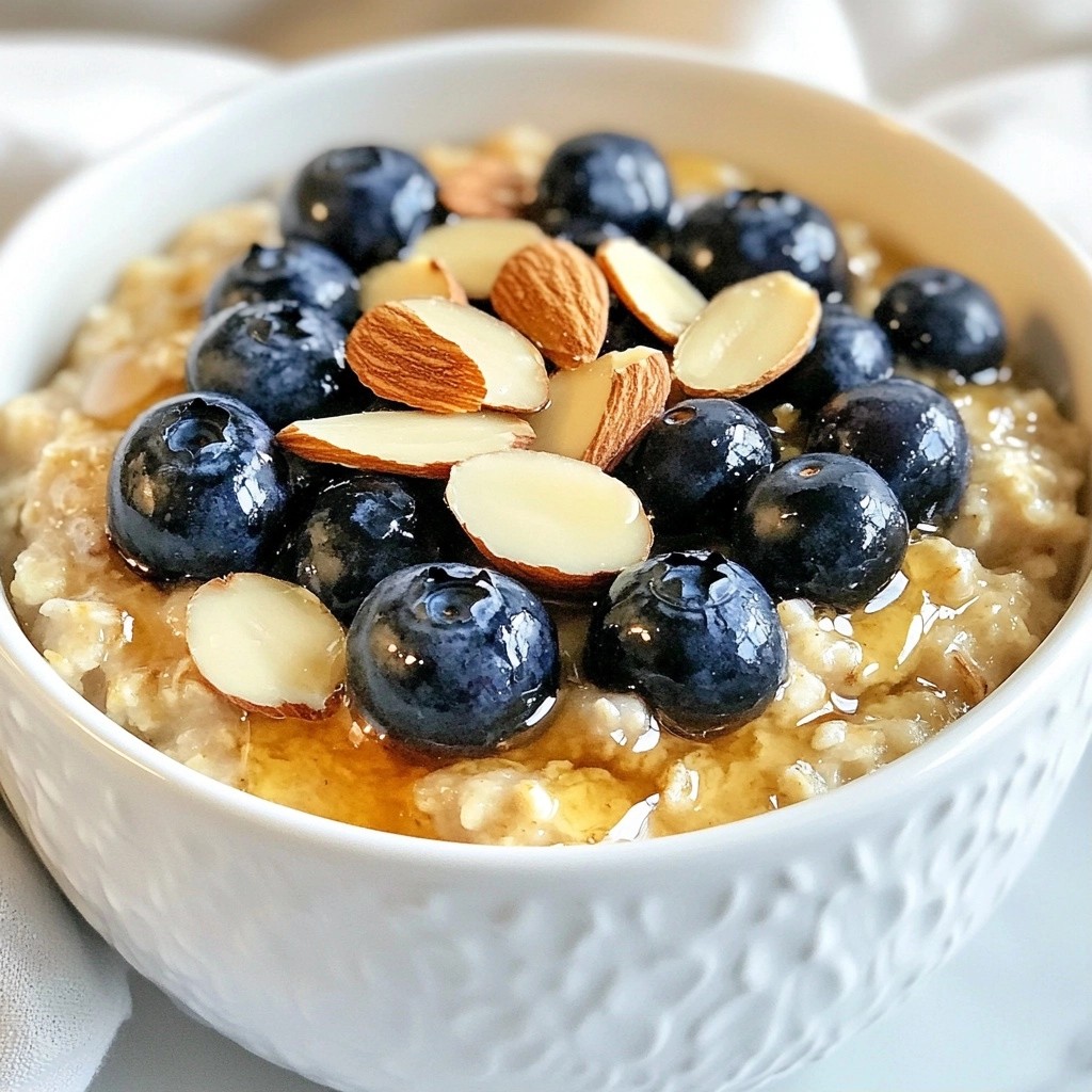 Hearty Healthy Blueberry Almond Oatmeal Recipe