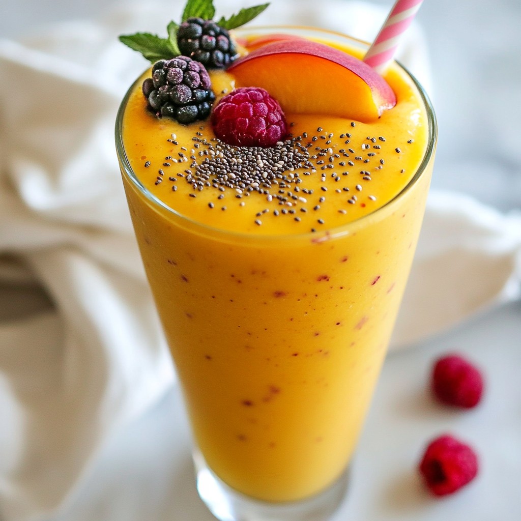 Delicious Healthy Peach Berry Blend Smoothie Recipe