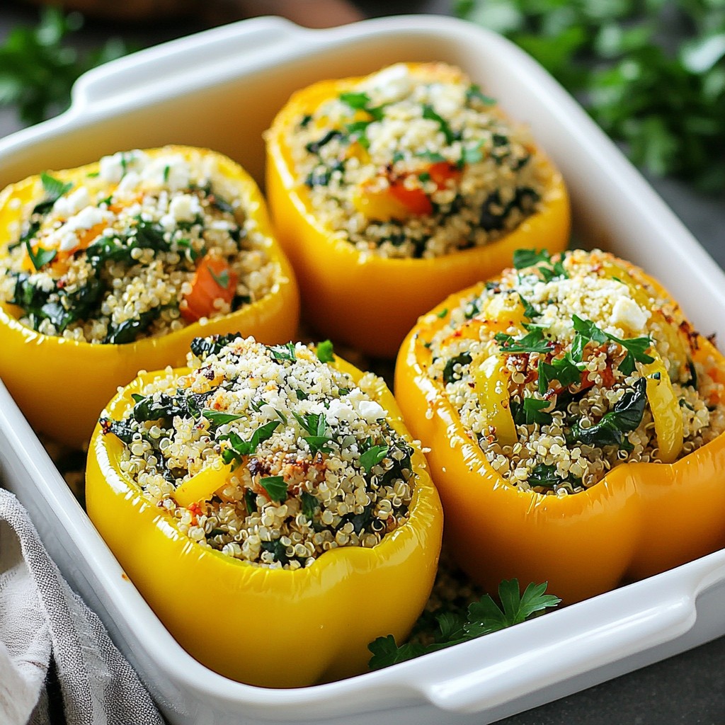 Nutritious Spinach and Feta Stuffed Bell Peppers Delight