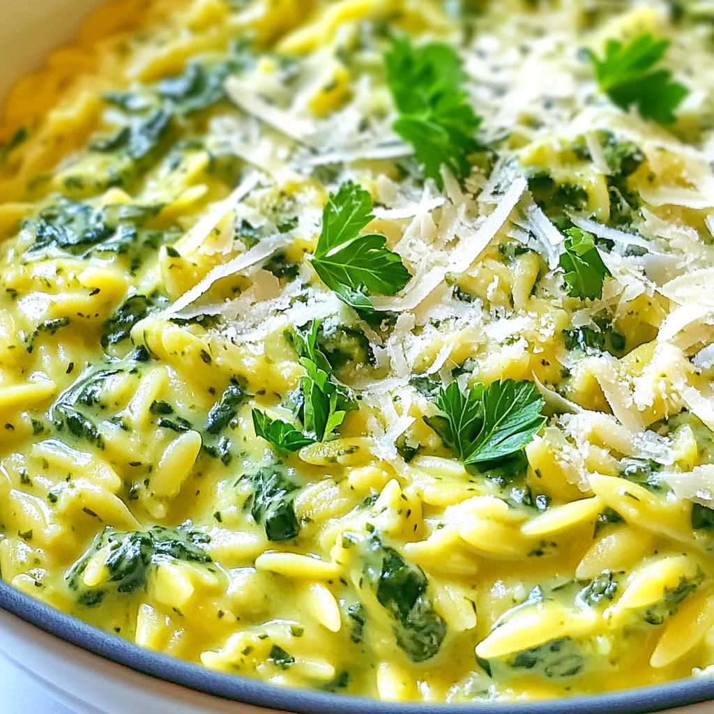 Creamy Spinach Parmesan Orzo Delightful Comfort Dish