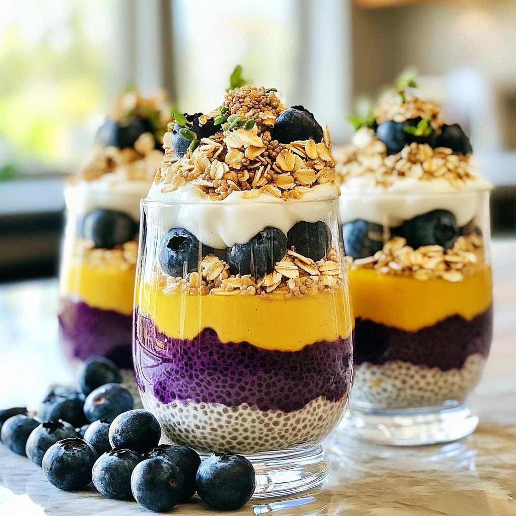 Fluffy Healthy Blueberry Chia Seed Parfait Delight