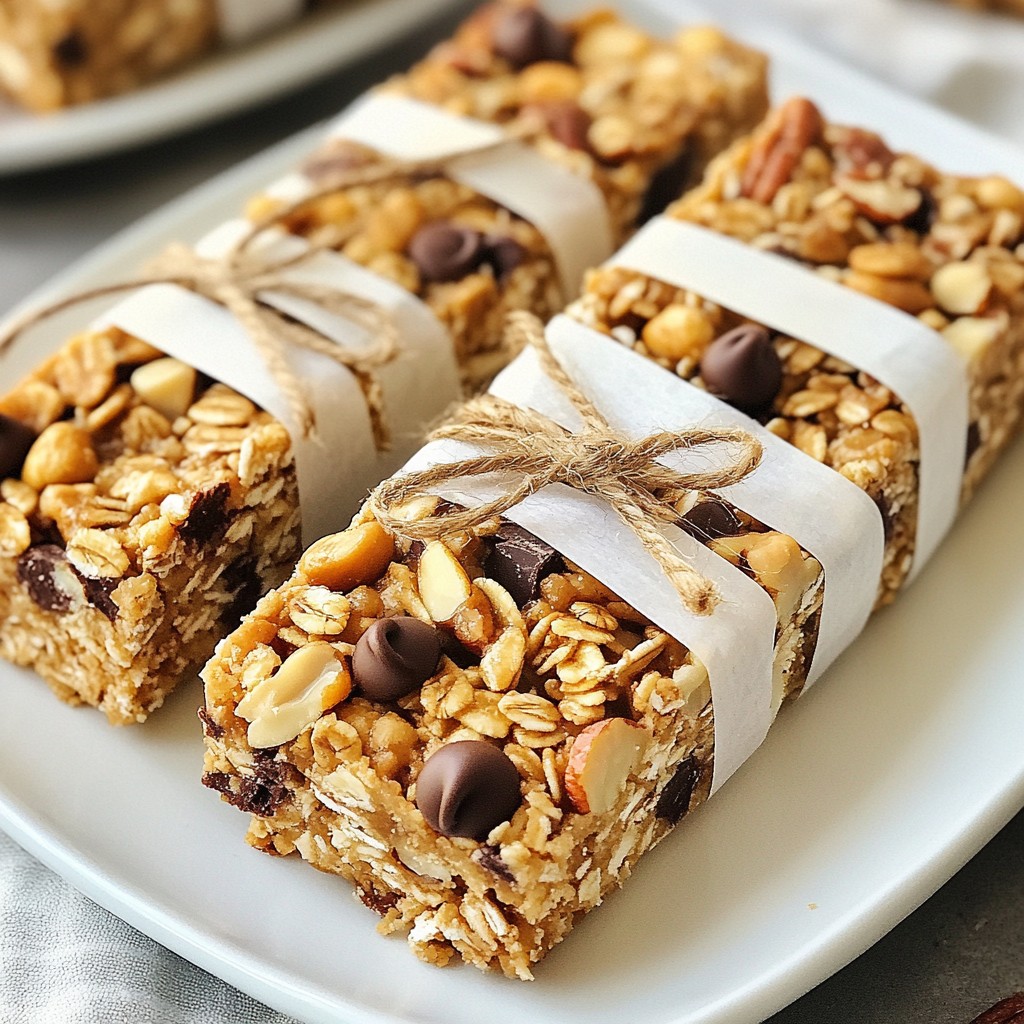 Peanut Butter Chocolate Chip Granola Bars Delight
