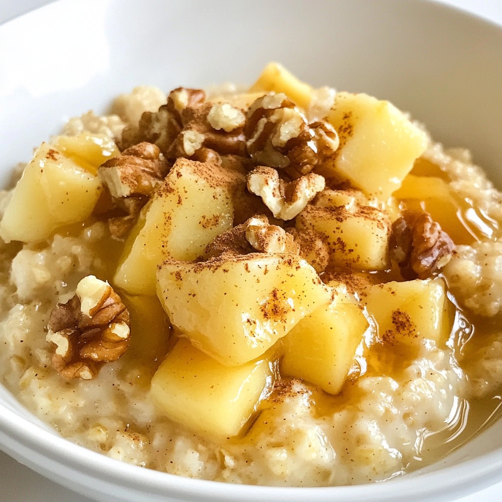 Warm Healthy Apple Cinnamon Oatmeal Cozy Breakfast Recipe