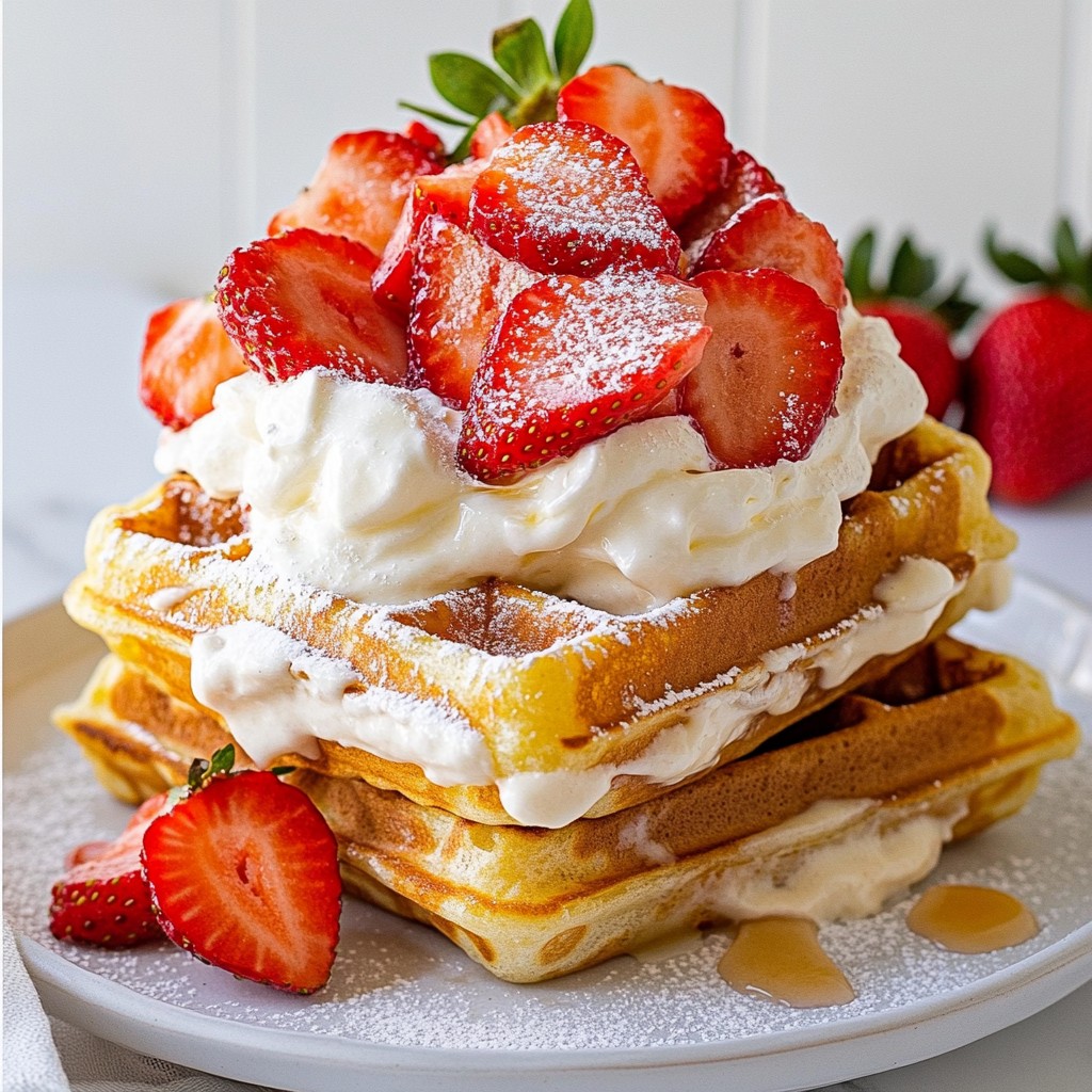 Strawberry Cheesecake Stuffed Waffles Delightful Treat