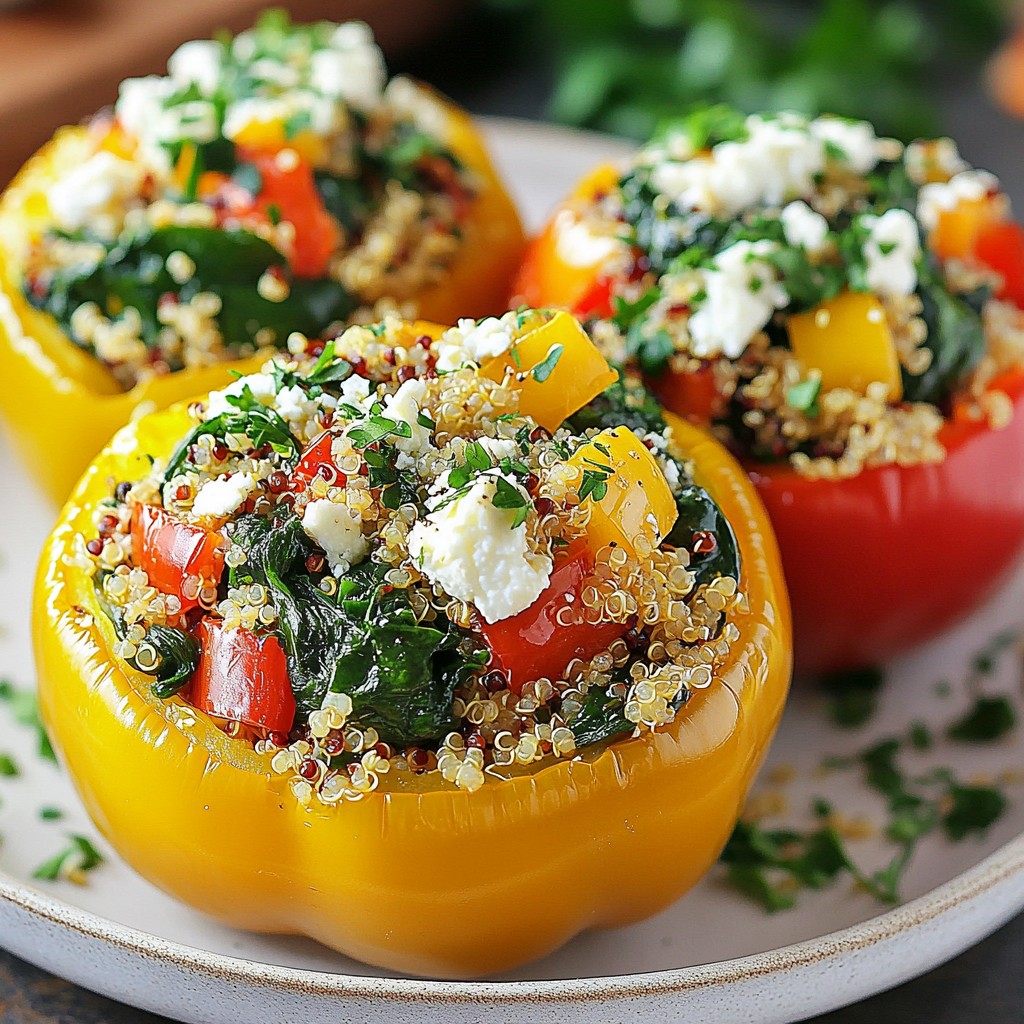 Nutritious Spinach and Feta Stuffed Bell Peppers Dish