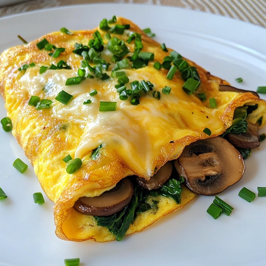 Wholesome Spinach and Mushroom Omelette Delight