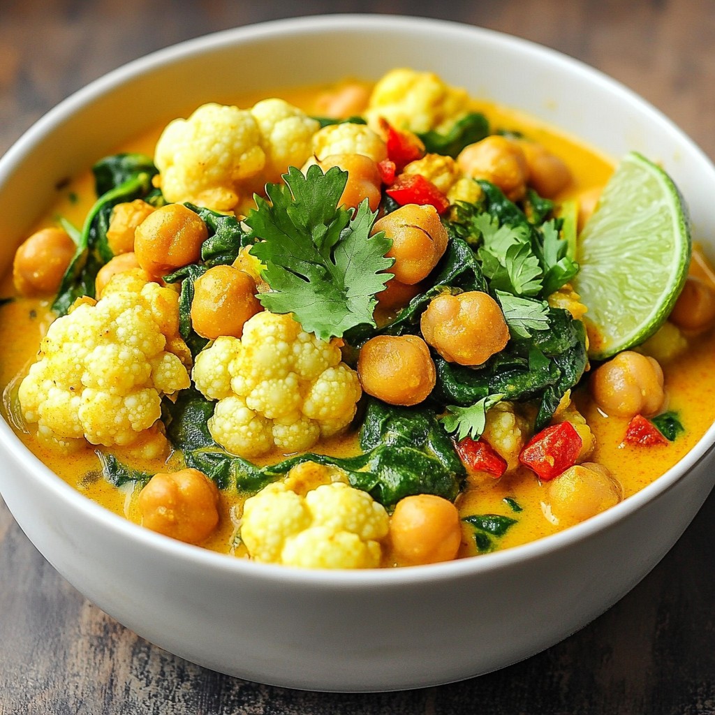Spicy Healthy Cauliflower Chickpea Curry Delight