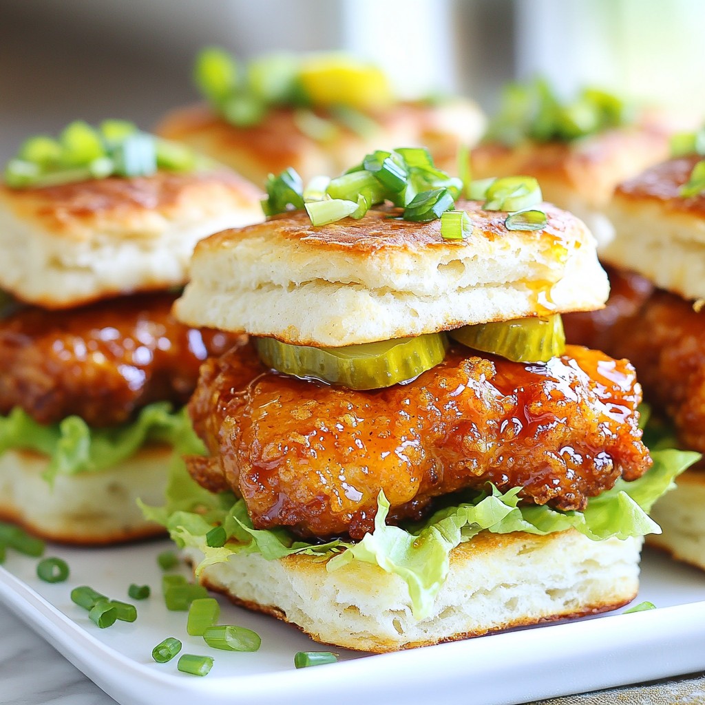 Hot Honey Chicken Biscuit Sliders Simple and Tasty