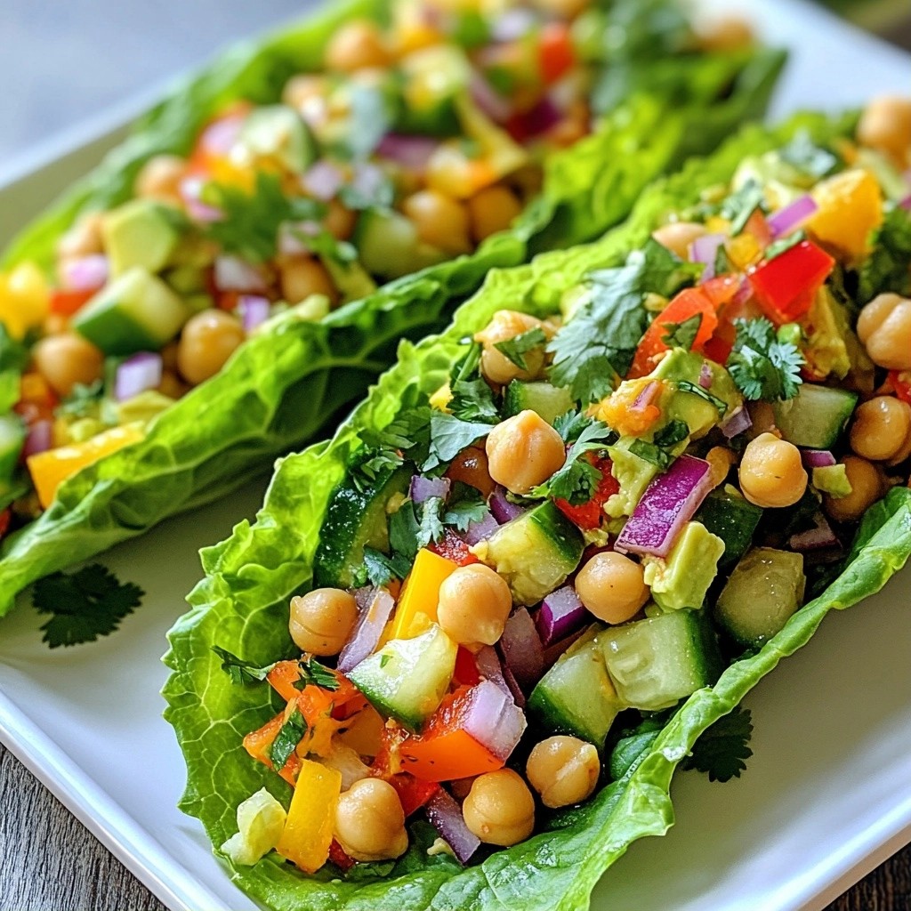 Crunchy Healthy Chickpea Avocado Lettuce Wraps Delight