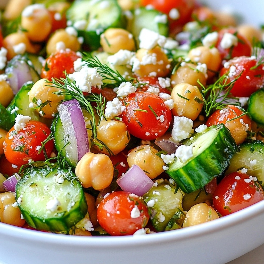 Crunchy Healthy Cucumber Dill Chickpea Salad Delight