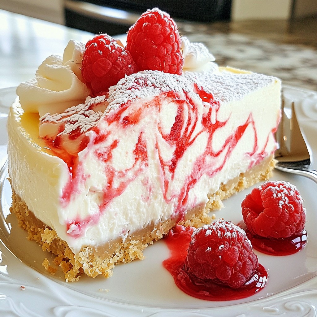 Raspberry White Chocolate Cheesecake Delightful Treat