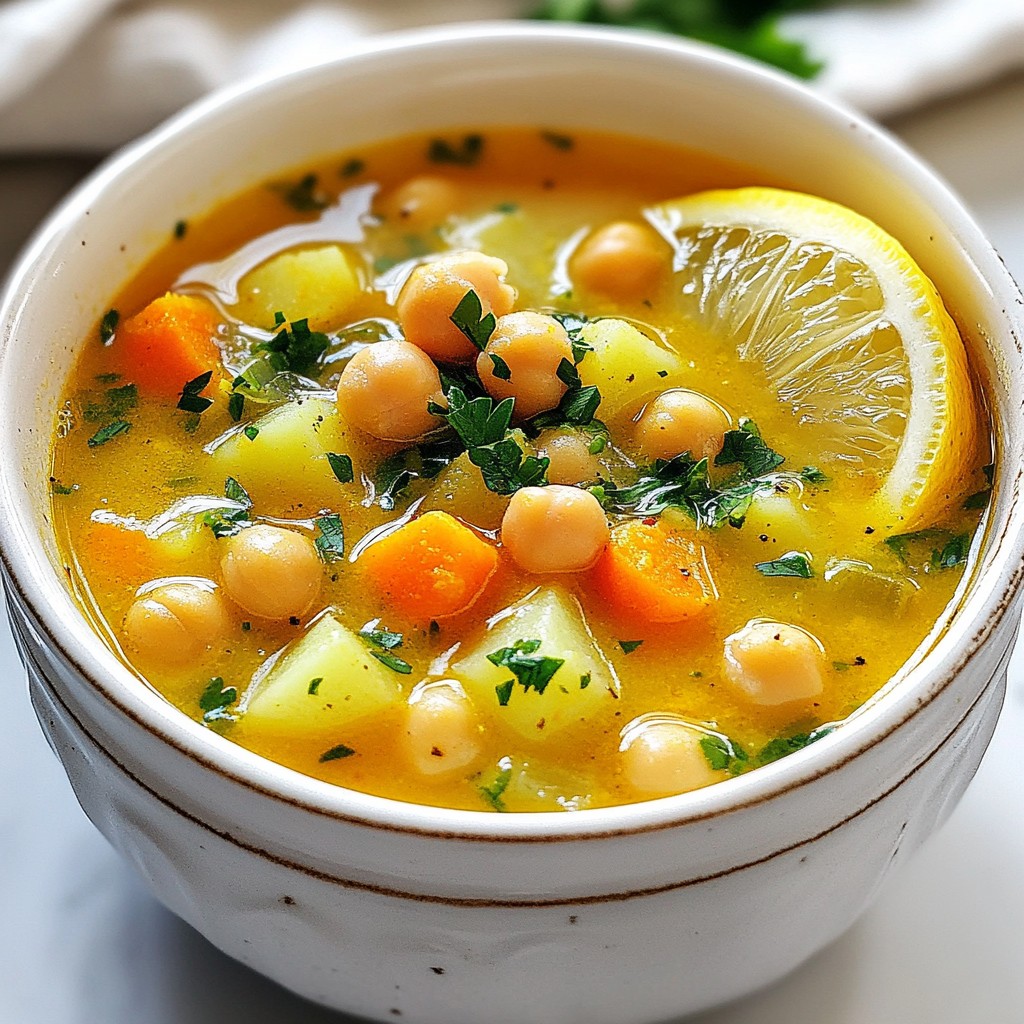 Lemon Garlic Chickpea Soup Flavorful and Healthy Dish