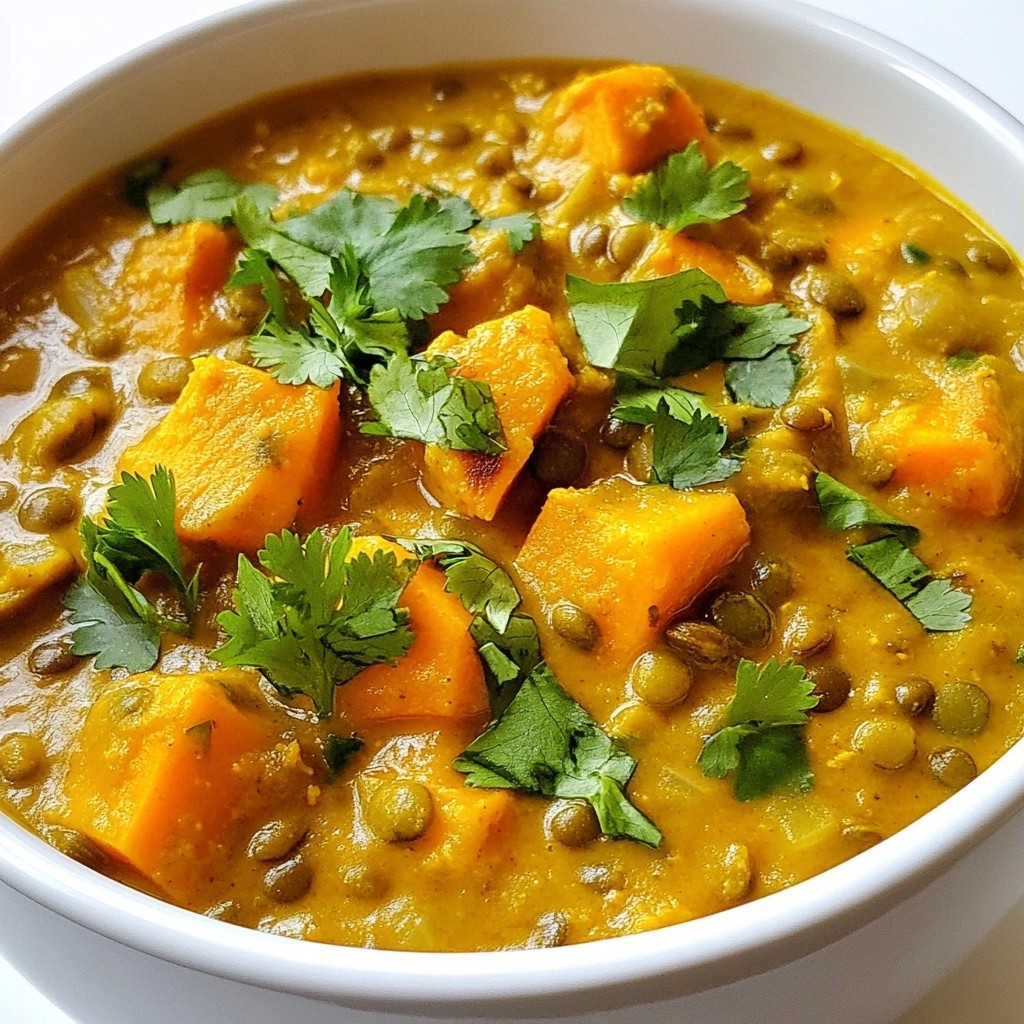 Savory Healthy Sweet Potato Lentil Curry Delight