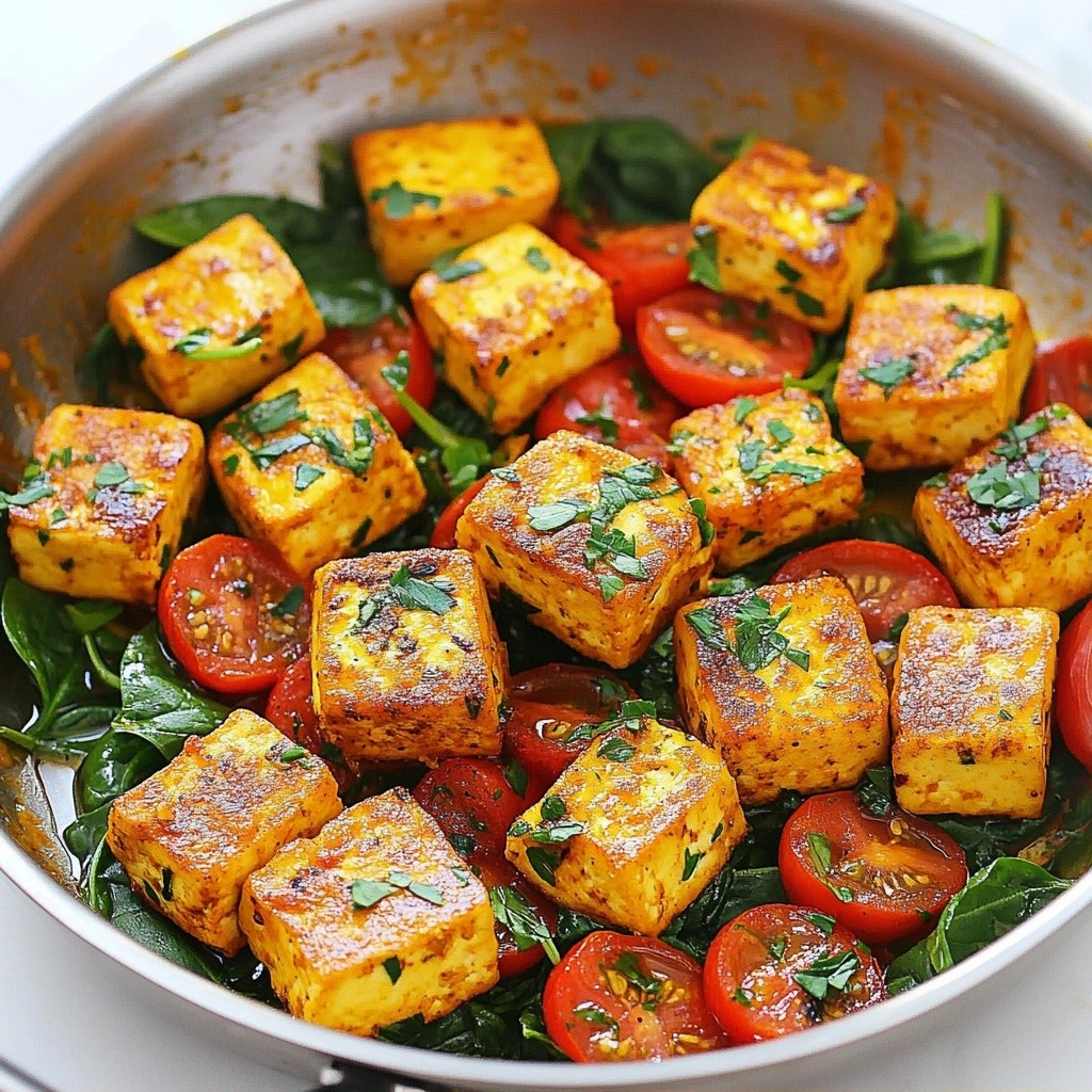 Crispy Healthy Lemon Paprika Tofu Skillet Delight