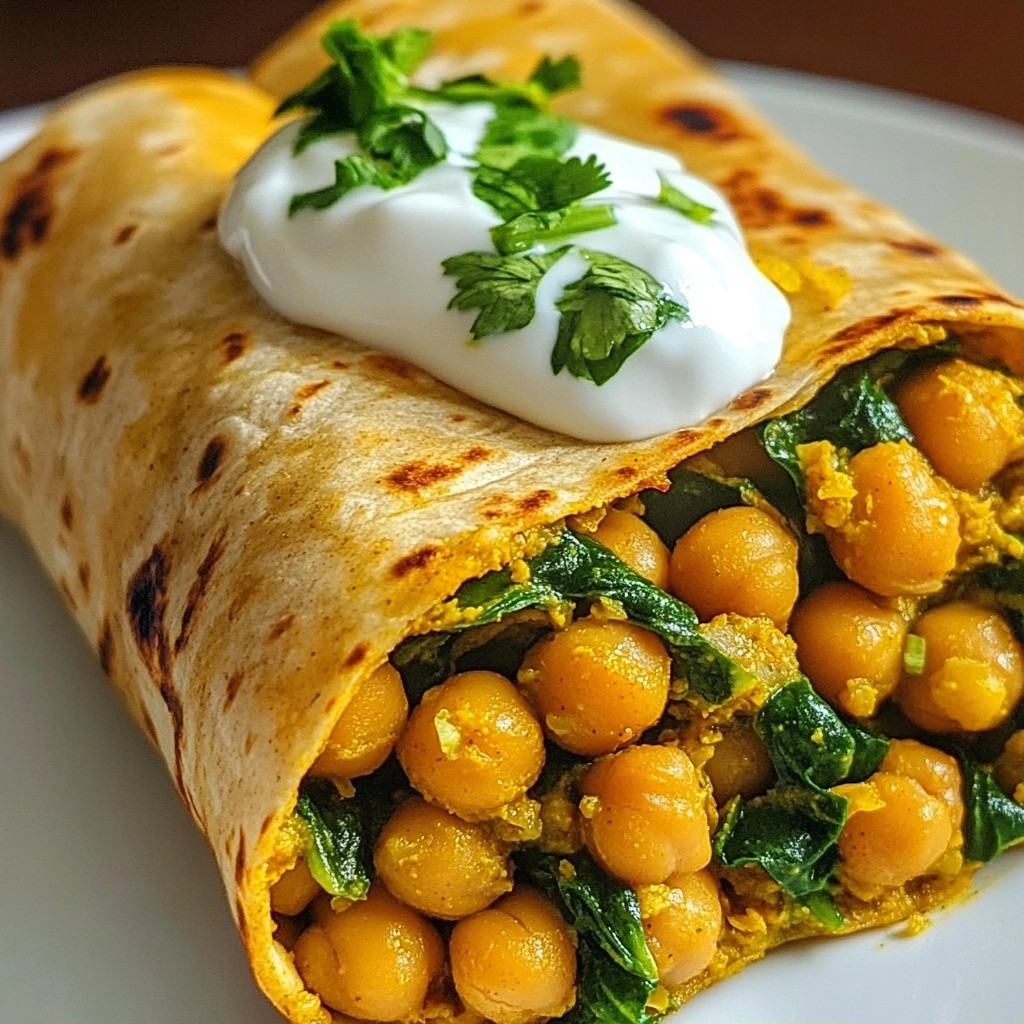 Curried Healthy Chickpea and Spinach Wraps Recipe