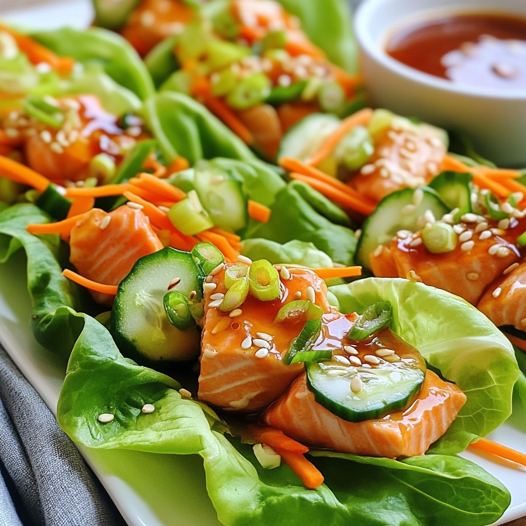 Teriyaki Salmon Lettuce Wraps Flavorful and Fresh Meal