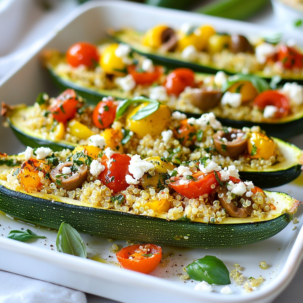 Mediterranean Stuffed Zucchini Boats Flavorful Delight