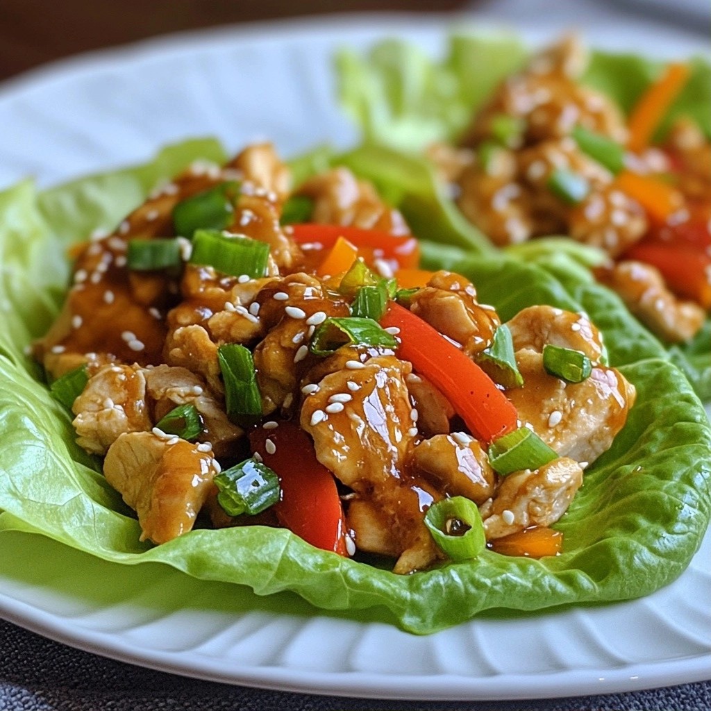 Crunchy Healthy Sesame Chicken Lettuce Wraps Recipe