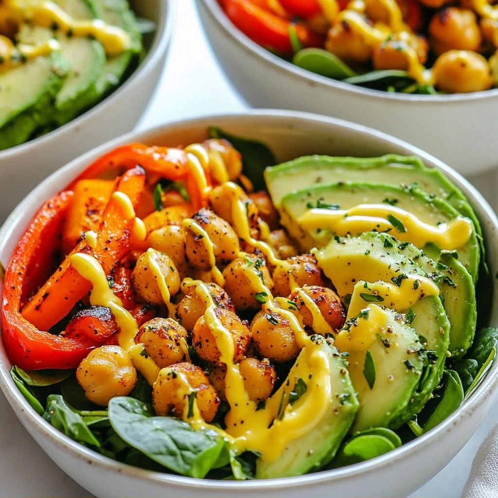 Savory Healthy Roasted Chickpea and Veggie Bowl Delight